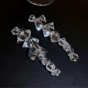 Clear Lucite Earrings Dangle Drop Chandelier JA24